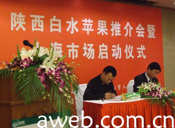 江山市金硕果业有限公司同陕西昌盛集团签订超市配送白水苹果3500吨合同